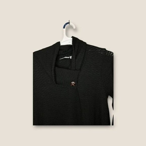 Vasna Women’s Long Sleeve Black Poncho Sweater Size Medium - Picture 3 of 4